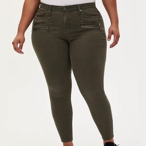 Torrid Super Soft Olive Sky High Skinny Jeans